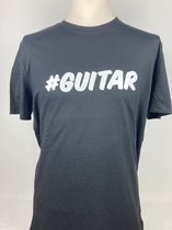 T-shirt #GUITAR - Heren - XL - Zwart