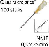 BD Microlance - Injectienaald - 0,5 x 25mm - 100 st. - Oranje - Nr.18 - 25G x 1