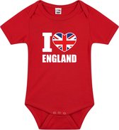 I love England baby rompertje rood jongens en meisjes - Kraamcadeau - Babykleding - Verenigd Koninkrijk landen romper 56
