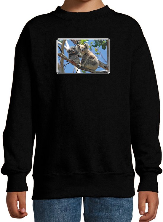 Dieren sweater koalaberen foto - zwart - kinderen - Australische dieren/ koala cadeau trui - sweat shirt / kleding 170/176