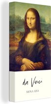 Canvas - Canvas schilderij - Leonardo da Vinci - Mona Lisa - Kunst - Oude meesters - Wanddecoratie - Canvas schildersdoek - 80x160 cm