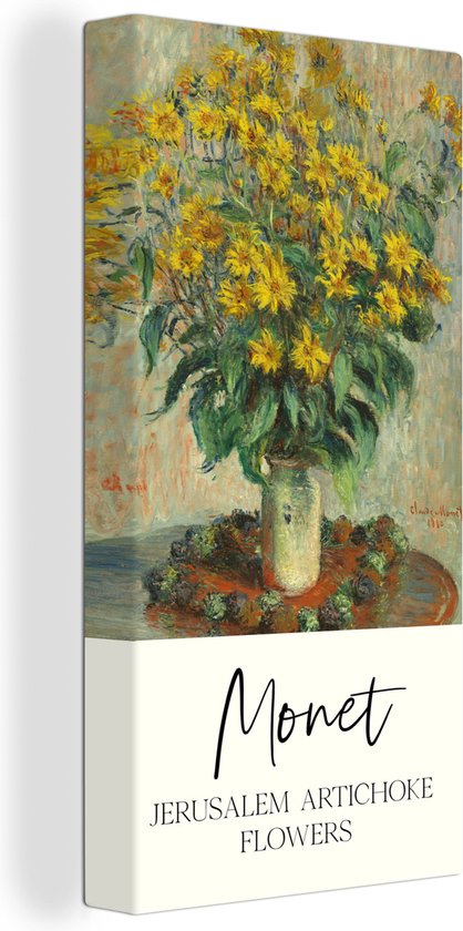 Toile - Peinture sur toile - Monet - Jérusalem - Tournesols - Vase - Maîtres anciens - Décoration murale - Canvasdoek - 80x160 cm