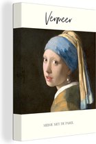 Canvas - Canvas schilderij - Vermeer - Meisje met de parel - Vrouw - Schilderij - Kunst - Canvas schildersdoek - Muurdecoratie - 90x120 cm