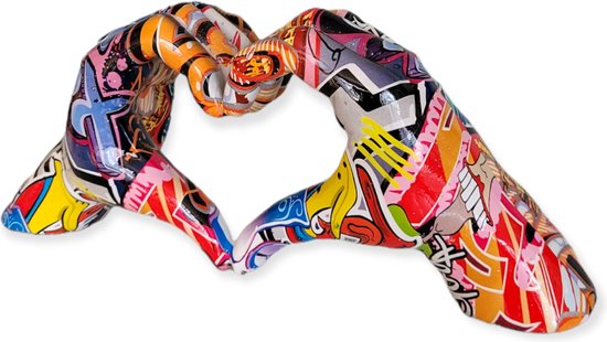 Gilde Handwerk - Love Sign Hands - Street/ Pop Art - Statue Sculpture - Polyrésine