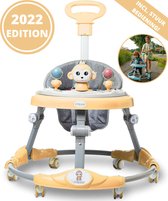 Twinky® Loopstoel – Gold – Inklapbare Baby Loopwagen & Loopkar met 3-delige speelset – Babywalker & Loopstoeltje inclusief Voetenmat en Steel