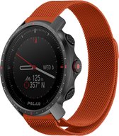 Strap-it Milanees smartwatch bandje - geschikt voor Polar Vantage M / M2 / Grit X / Grit X Pro - oranje