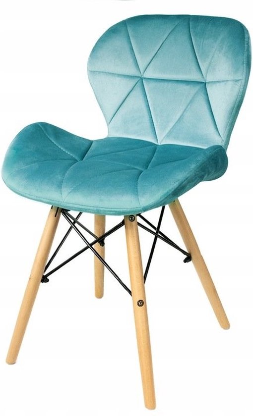 Chaise de salle à manger en velours - turquoise - lot de 4 chaises de table  à manger | bol