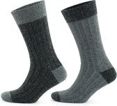 GoWith-wollen sokken-alpaca sokken-huissokken-2 paar-warme sokken-wintersokken-thermosokken-huissokken-grijs-antraciet-maat 43-46
