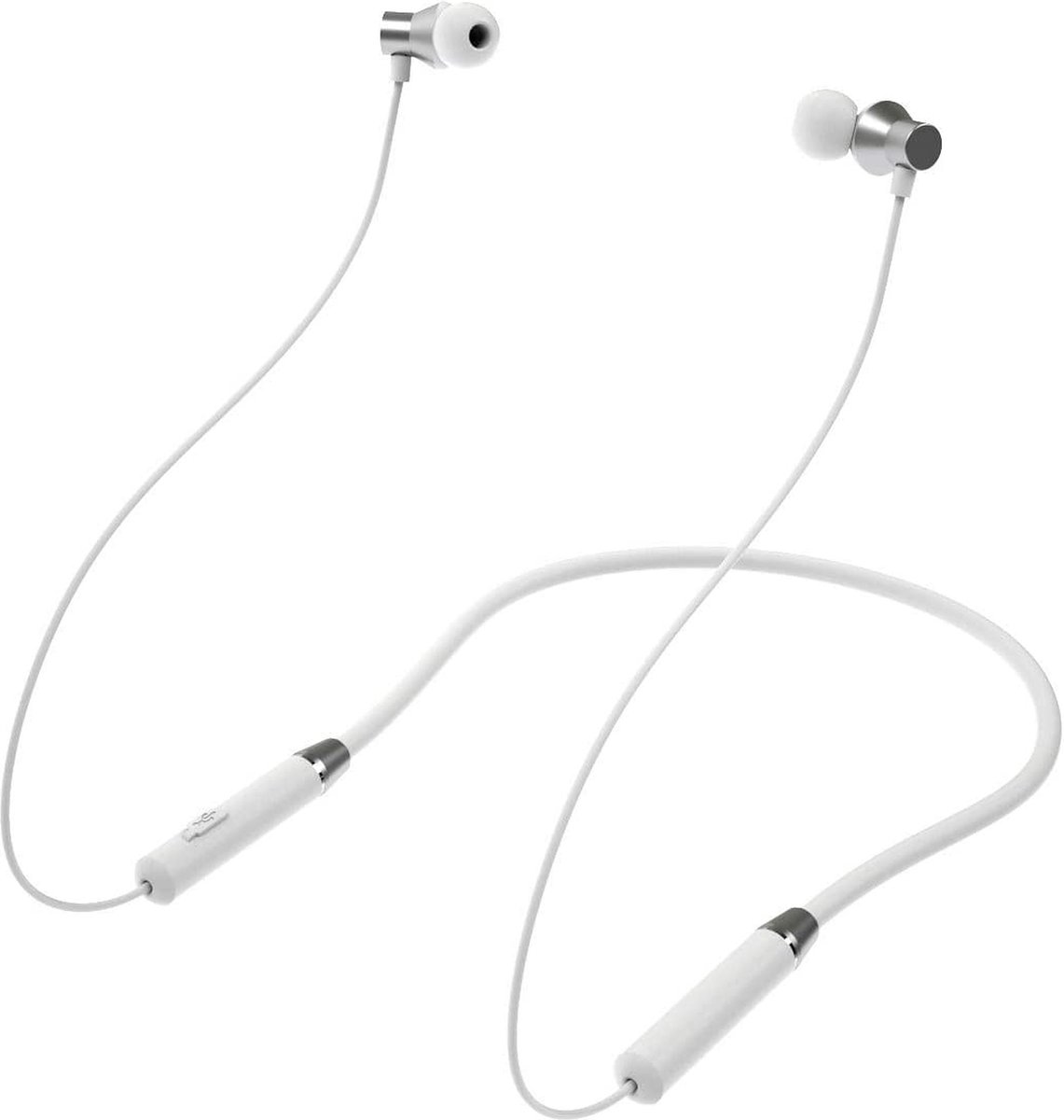 Lenovo® HE05 Draadloze Headset Bluetooth 5.0 - Oortelefoon - Magnetische - Nekband - Wit