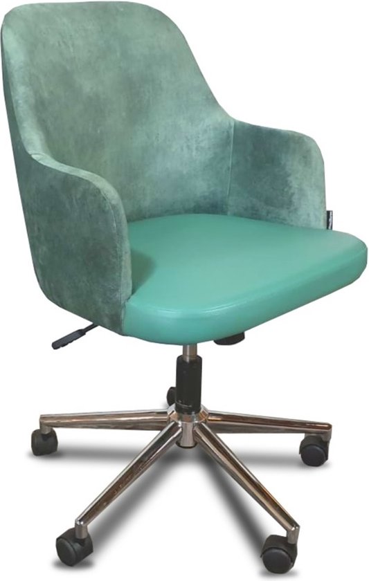 Bureaustoel vintage in hoogte verstelbaar en wieltjes | bol.com