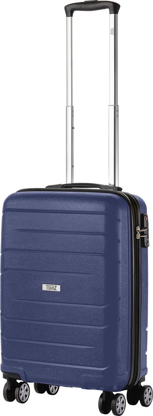 TravelZ Big Bars Valise bagage à main 55cm avec serrure TSA - Ultra solide - Bleu