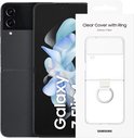 Samsung Galaxy Z Flip 4 - 256GB - 5G - Graphite - met Clear Cover met ring