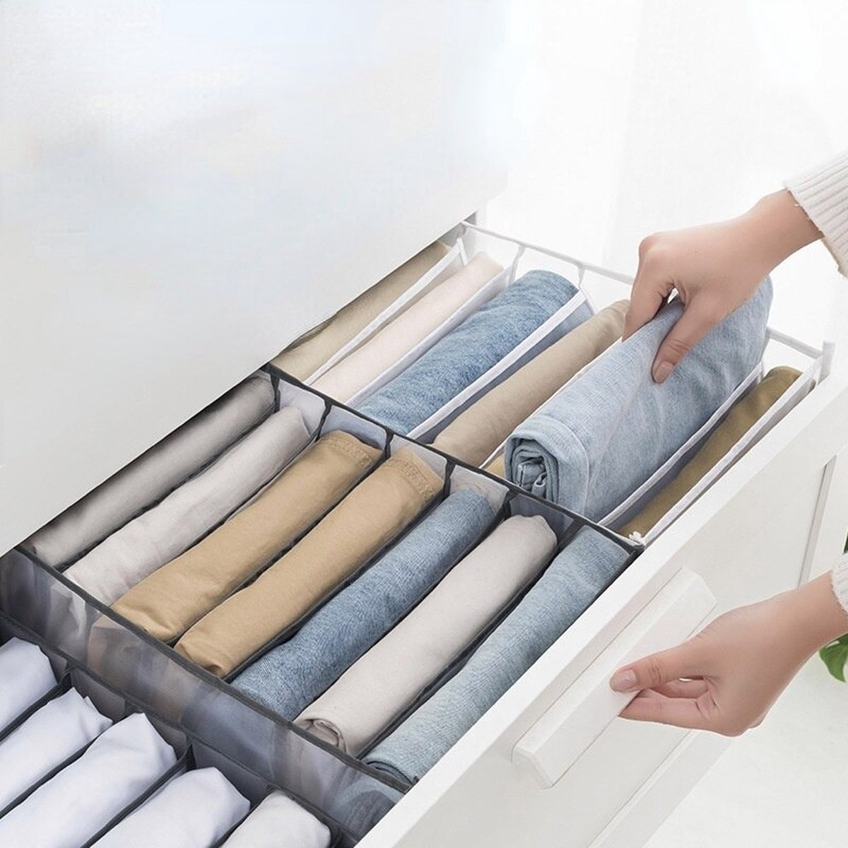 WiseGoods Luxe Lade / Kast Organizer Voor Jeans Opberger Broek / Broeken Opbergbox...