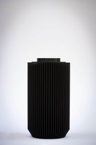 Designed by Enrico - Arrondi 15 Black - 3D geprinte bloemenvaas / vaas
