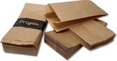 Prigta - Papieren zakjes - met zijvouw - 0,5 pond - 50 stuks -  bruin - 11x8x23cm / fruitzakken