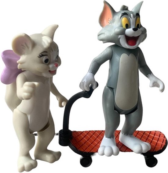 Tom en Jerry: Tom met witte kat speelset (6-8 cm) | bol.com
