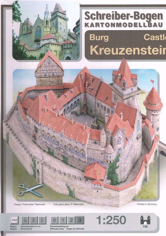 bouwplaat Kasteel / Burcht Kreuzenstein, schaal 1:250