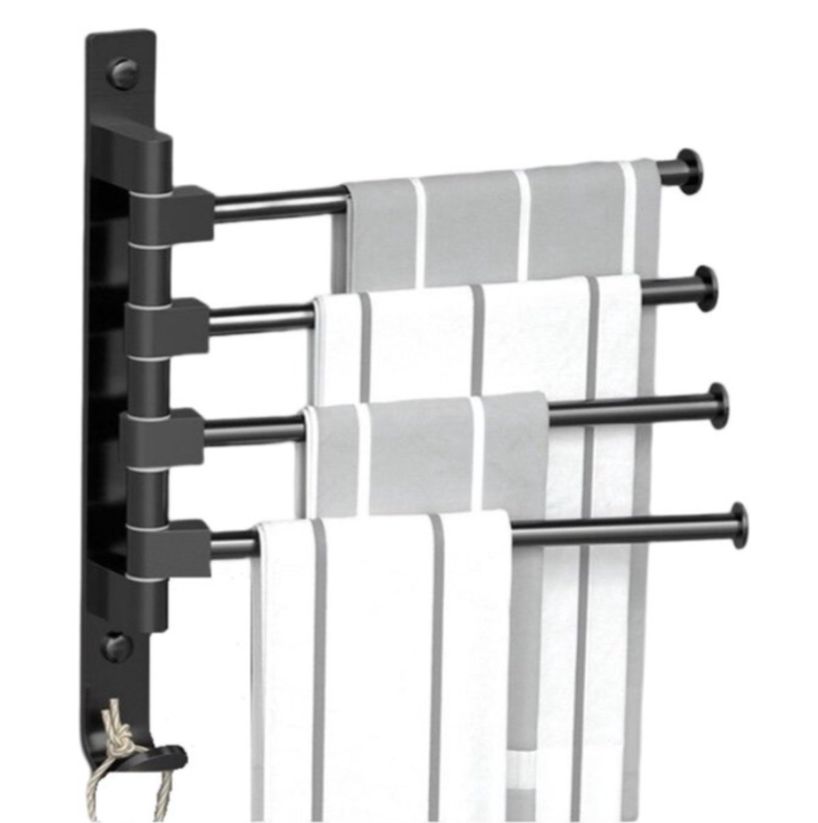 Nolad® Handdoekrek - Handdoekhouder - Handdoekenrek 4-armig - Zwart
