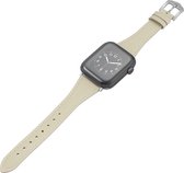 Bandje geschikt voor Apple Watch 42/44MM - Maat L - Sportband - Horlogebandje - Polsband - Kunstleer - Wit