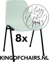 King of Chairs -set van 8- model KoC Daniëlle wit met zwart onderstel. Kantinestoel stapelstoel kuipstoel vergaderstoel tuinstoel kantine stoel stapel stoel kantinestoelen stapelstoelen kuipstoelen De Valk 3360 keukenstoel schoolstoel eetkamerstoel