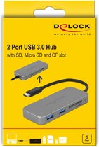 DELOCK HUB USB 3.0 Type-C St 2xTyp-A Bu +SD +Micro SD +CF