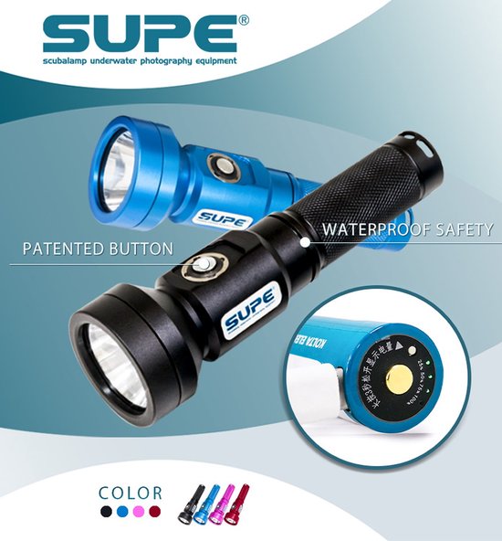 Scubalamp / Supe RD90 v2 lampe de plongée 2000 lumens Coloris Noir