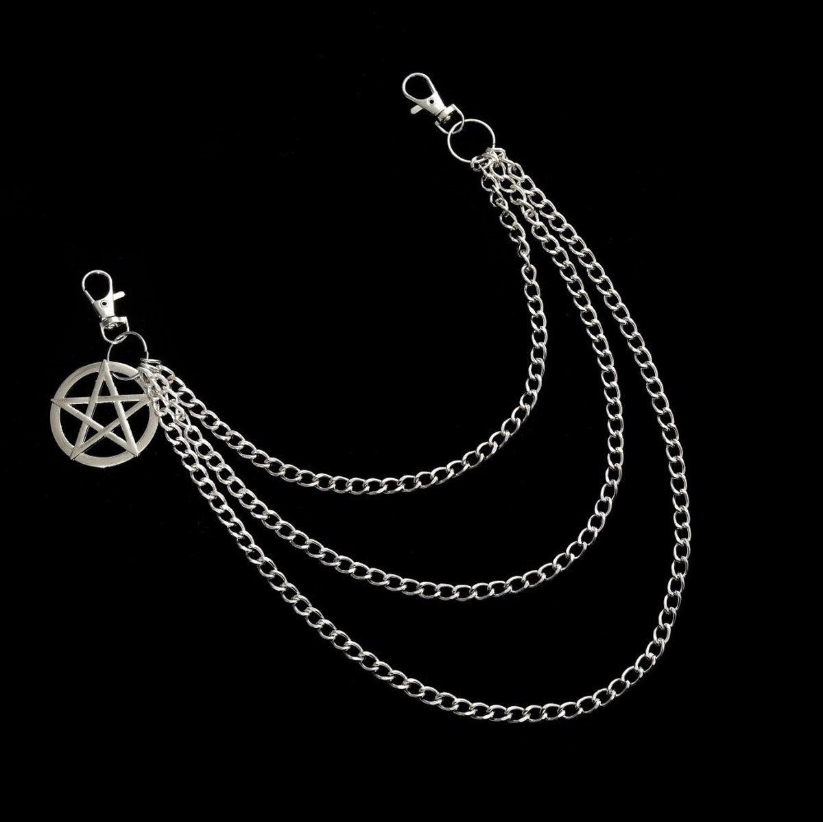 Heren Gothic Rock Broek Ketting met Schedel Charme, Leren Portemonnee en Riem Taille Sleutel (Color: Black Heren Gothic Rock Broek Ketting met Schedel Charme, Leren Portemonnee en Riem Taille Sleutel (Color: Black