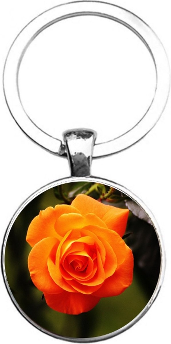 Sleutelhanger Glas - Roos