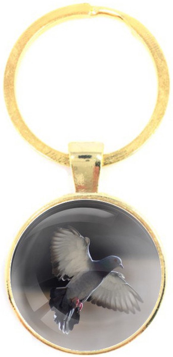 Sleutelhanger Glas - Duif