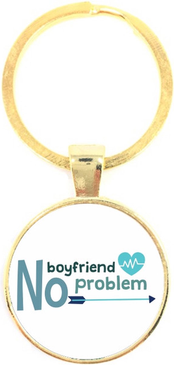 Sleutelhanger Glas - No Boyfriend No Problem