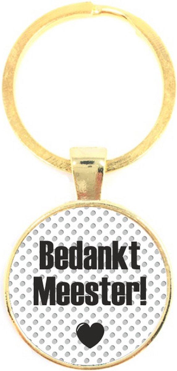 Sleutelhanger Glas - Bedankt Meester
