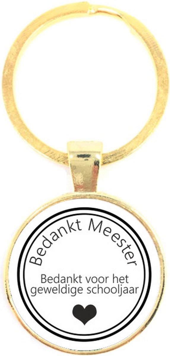 Sleutelhanger Glas - Bedankt Meester