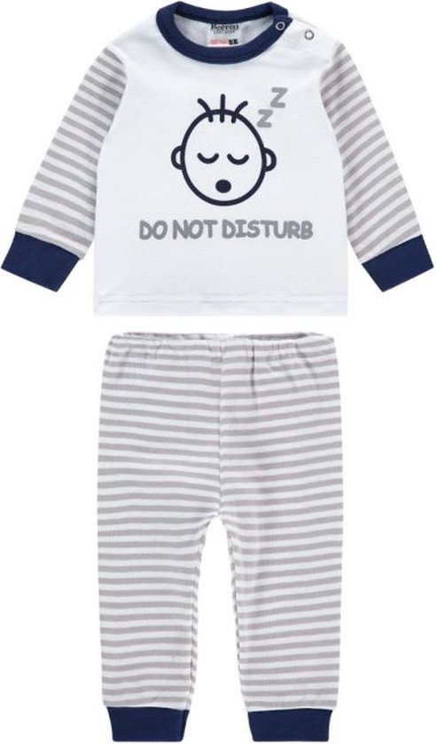 Beeren Bodywear Do Not Disturb Grijs  Baby Pyjama 24-421 Maat 86/92