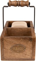 Boîte à thé 17*10*17 cm Boîte en fer bois brun Boîte à Thee Boîte à thé