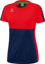 ERIMA Six Wings T-Shirt Dames New Navy-Rood Maat 36