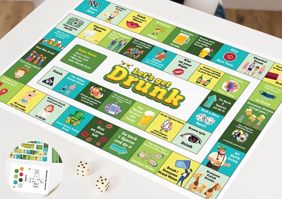 Thumbnail van een extra afbeelding van het spel Drankspel Let's Get Drunk - Drank spelletjes |  Party bordspel | Vrijgezellenfeest spel