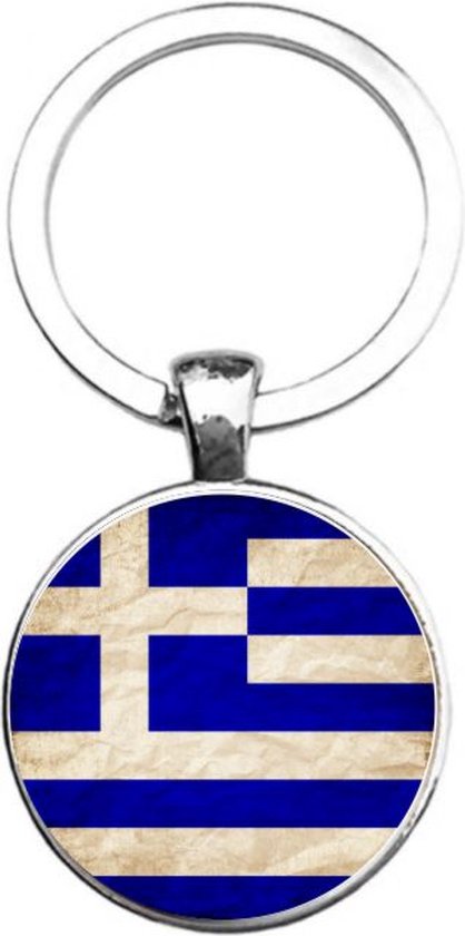 Sleutelhanger Glas - Vlag Griekenland