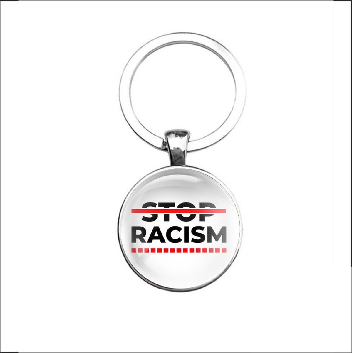 Sleutelhanger Glas - Stop Racism