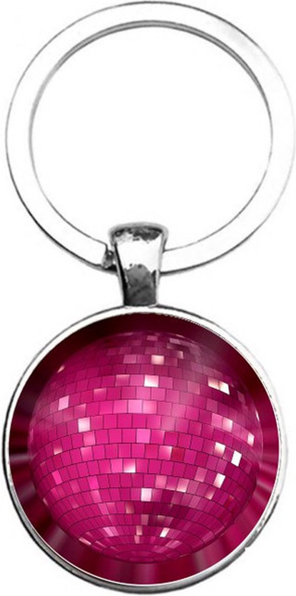 Sleutelhanger Glas - Roze Discobol