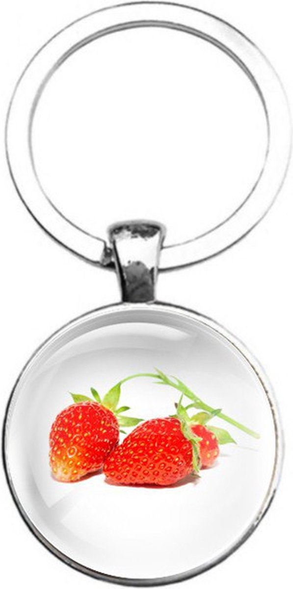 Sleutelhanger Glas - Aardbeien