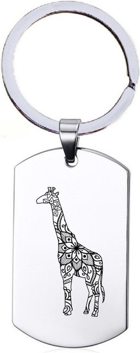 Sleutelhanger RVS - Giraffe