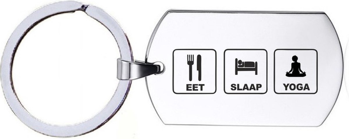 Sleutelhanger RVS - Eet Slaap Yoga