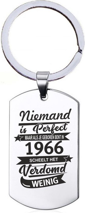 Porte-clés en acier inoxydable - Personne n'est Perfect - 1966