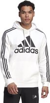 Adidas hoodie stripes logo "Essentials fleece" - Maat XL - wit