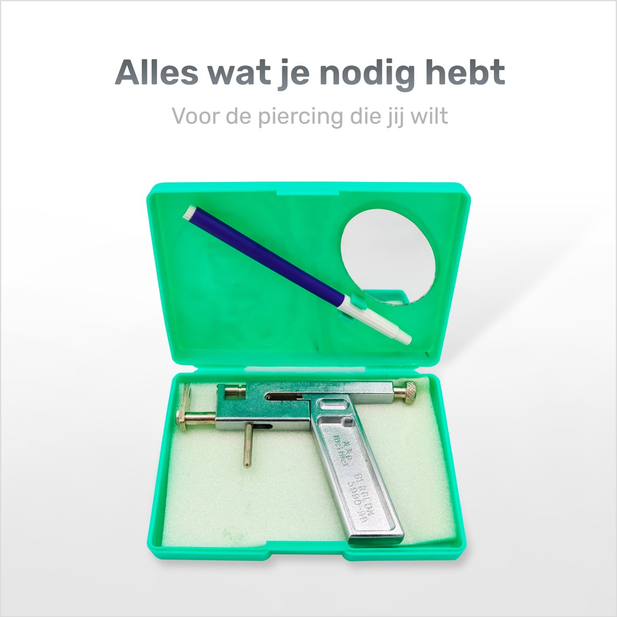 LBB Oorbel schieter Opbergdoos Metaal Inclusief 12 paar studs