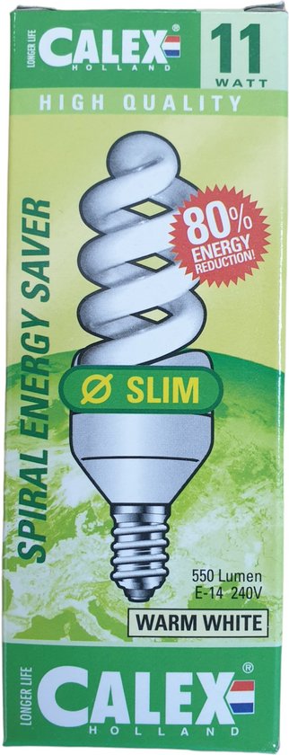 Calex Spiral energy saver - E14 - 11W - Warm wit