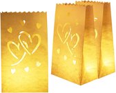 paperbag Hart voor kaars buiten candle bag 3 stuks