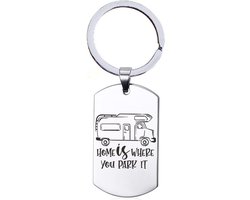 Sleutelhanger RVS - Home Is Where You Park It