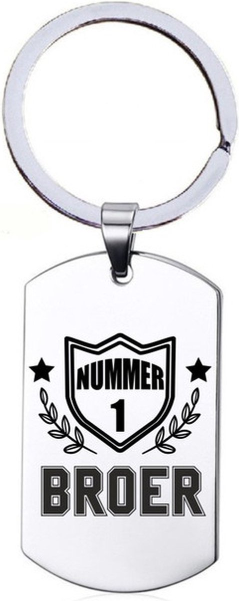 Sleutelhanger RVS - Nummer 1 Broer