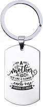 Sleutelhanger RVS - A Mother Is Like A Flower